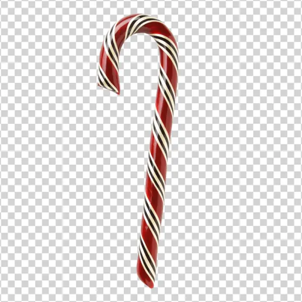 Red and Black Striped Candy Cane PNG