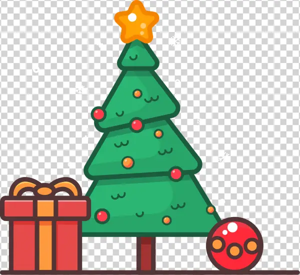 Festive Christmas Tree with Gifts PNG