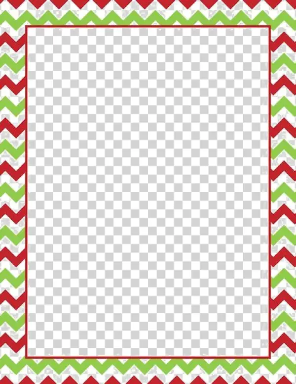Red Green Chevron Christmas Border PNG