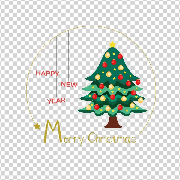 Christmas Tree Happy New Year Merry Christmas PNG