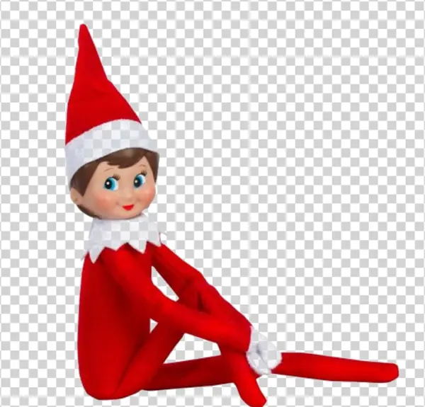 Elf on the Shelf Sitting PNG Transparent Background