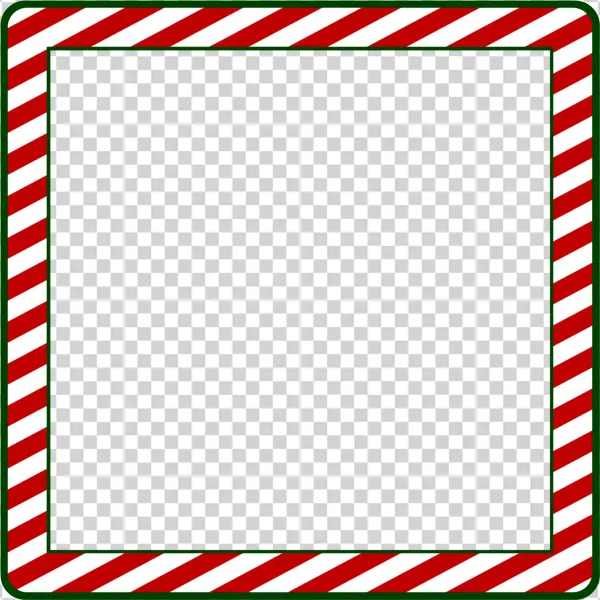 Christmas Candy Cane Striped Frame PNG Transparent