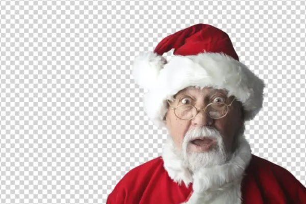 Surprised Santa Claus PNG Transparent Background