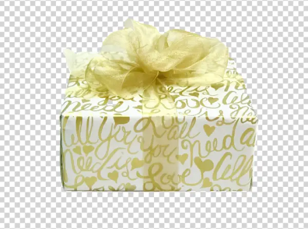 All You Need Is Love Gold Gift Box PNG