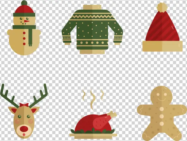 Christmas Holiday Elements Pack PNG Transparent