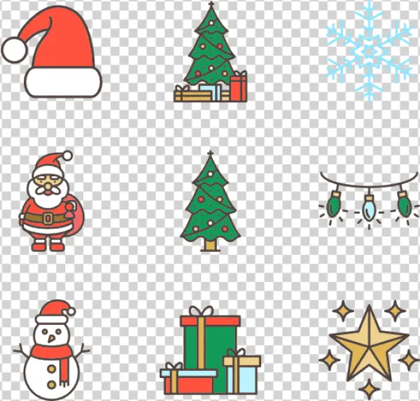 Christmas Holiday Icons PNG Pack Transparent