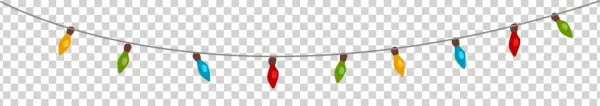 Colorful Christmas String Lights PNG Transparent Background