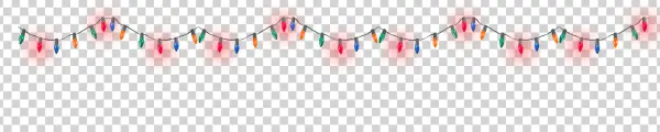 Colorful Christmas Lights String PNG