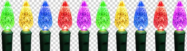 Colorful LED Christmas Lights String PNG Transparent Background