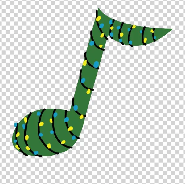 Christmas Musical Note with Lights PNG