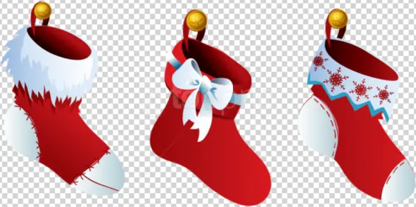 Christmas Stockings with Bells PNG Transparent Background