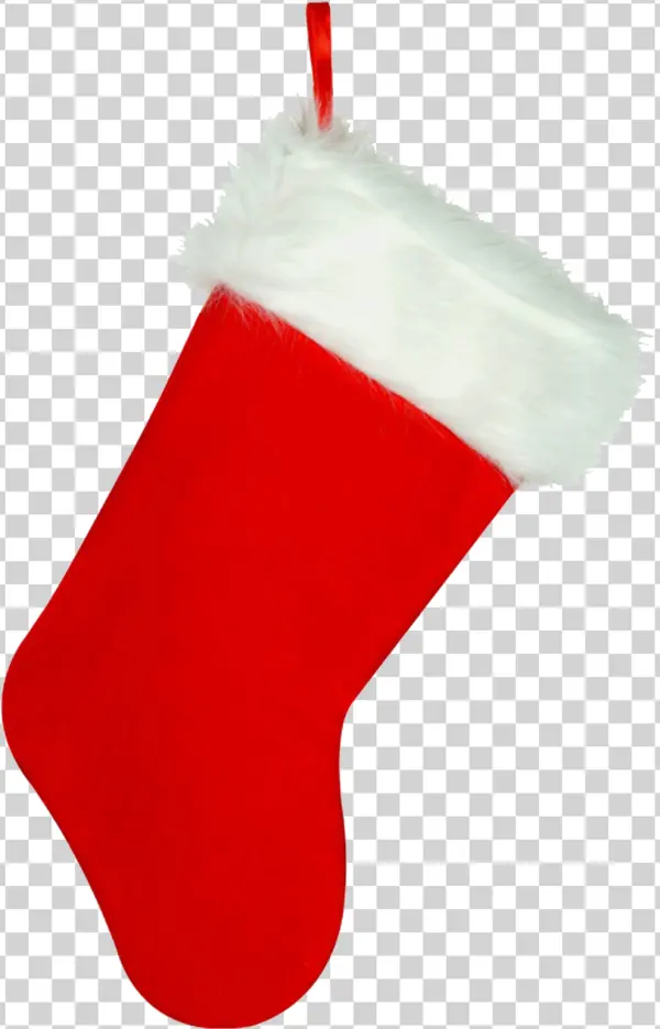 Red Christmas Stocking PNG Transparent Background