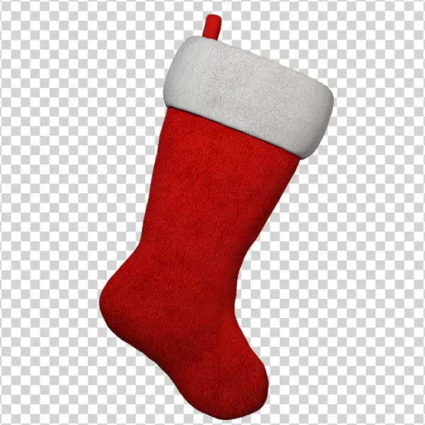 Red Christmas Stocking PNG Transparent Background