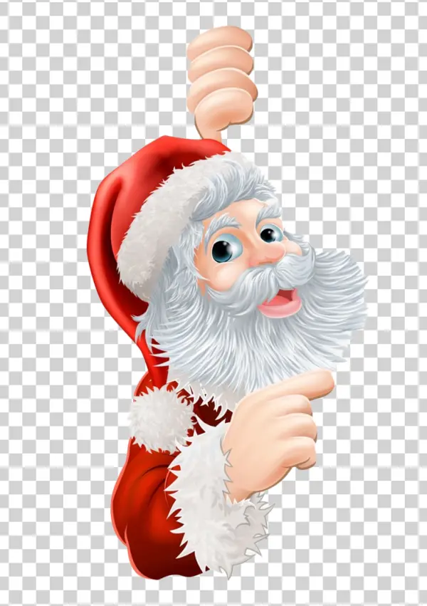 Cartoon Santa Claus Pointing PNG Transparent Background