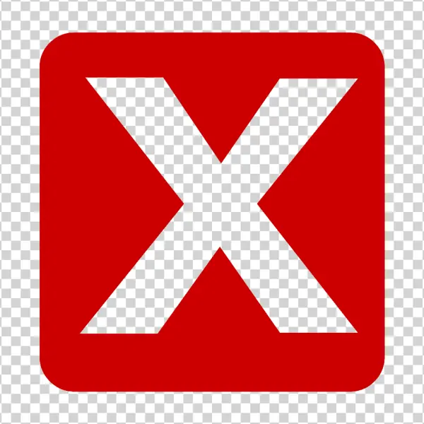 Red X Mark in Rounded Square PNG