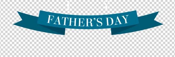 Father's Day Blue Ribbon Banner PNG Transparent