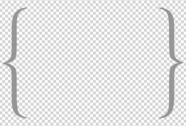 Grey Curly Braces PNG Transparent Background