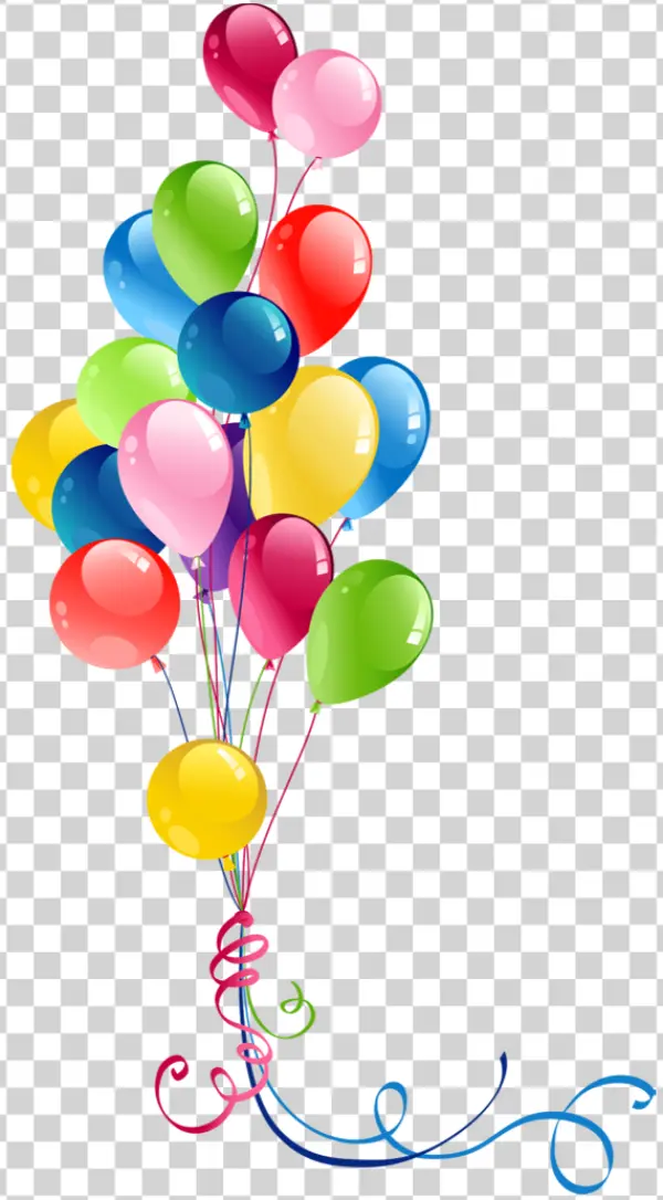 Vibrant Party Balloon Bunch PNG Transparent Background