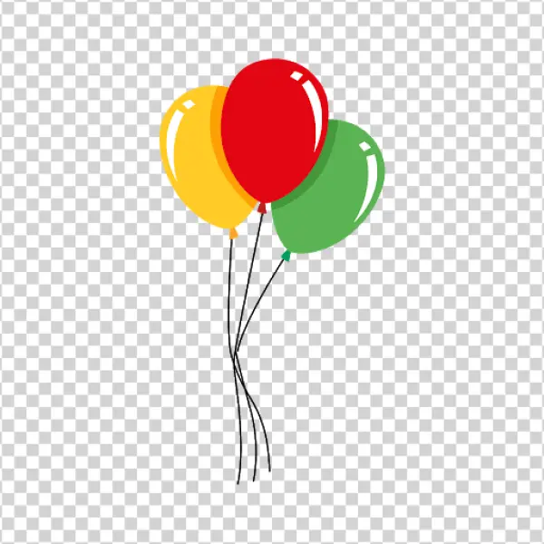 Three Colorful Balloons PNG Transparent Background