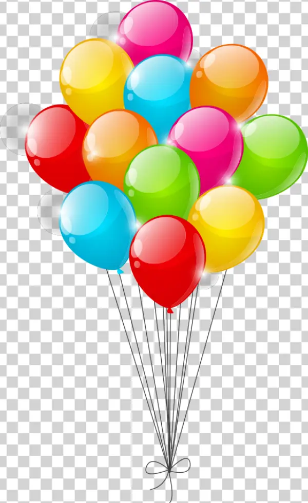 Colorful Glossy Balloons Bunch PNG