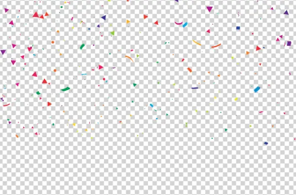 Colorful Confetti Falling PNG Transparent Background