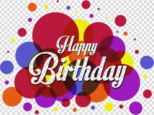 Happy Birthday Colorful Circles PNG