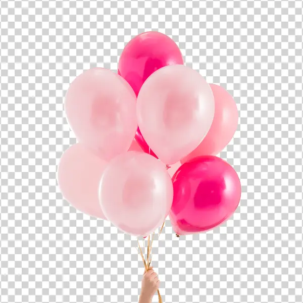 Hand Holding Pink Balloons PNG Transparent