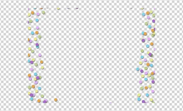 Pastel Confetti Border PNG Transparent Background