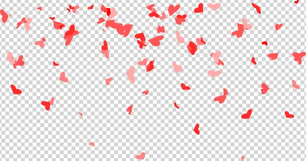 Falling Red and Pink Hearts PNG Transparent Background