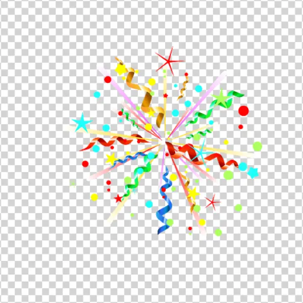 Vibrant Party Explosion with Confetti PNG