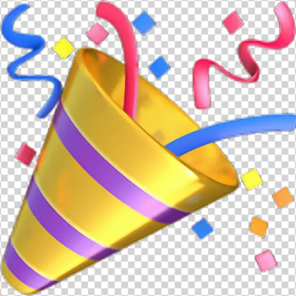Confetti Party Popper Transparent Background PNG