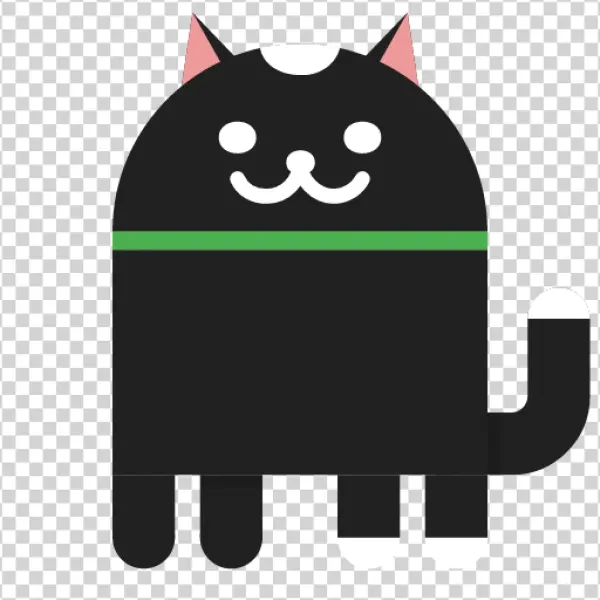 Android Neko Black Cat Icon PNG