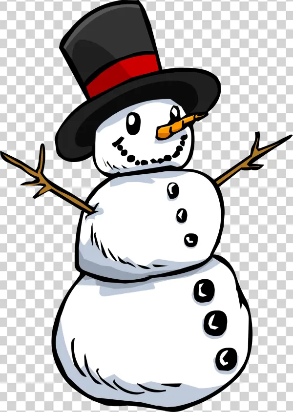 Happy Cartoon Snowman PNG Transparent