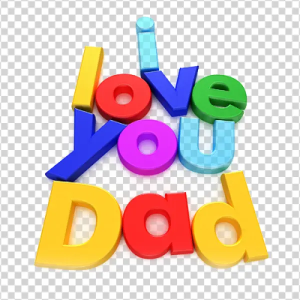 Colorful 3D I Love You Dad PNG Transparent