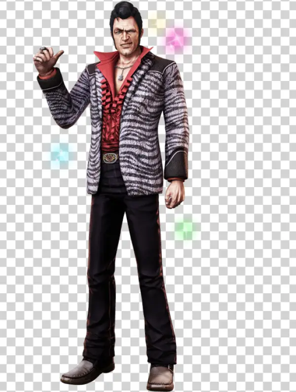Slick-Haired Man in Zebra Jacket PNG