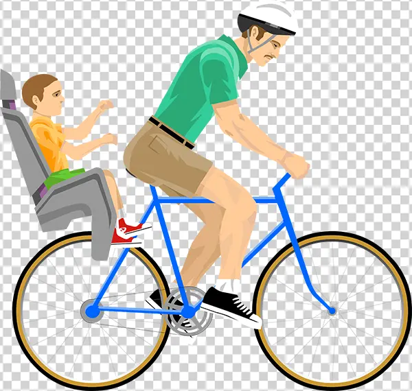 Father and Child Cycling Transparent PNG