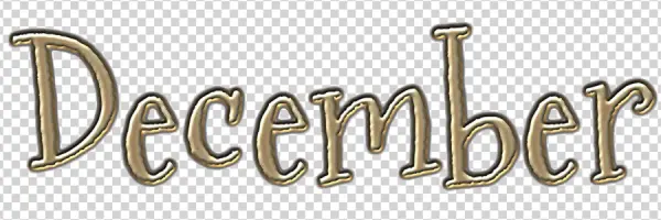 December Golden Embossed Text PNG