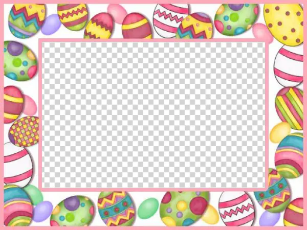 Colorful Easter Egg Frame PNG Transparent