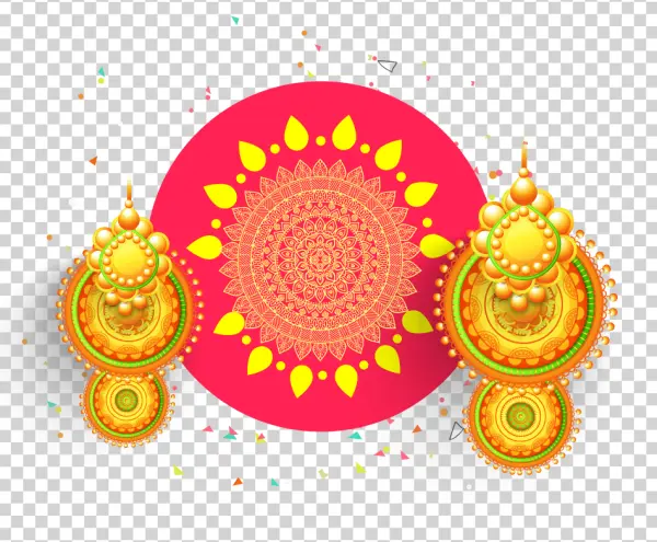 Vibrant Indian Festival Ornament PNG Transparent