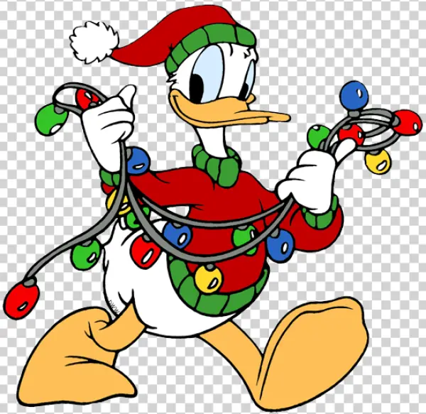 Donald Duck Christmas Sweater Lights PNG Transparent