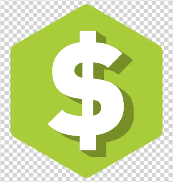 Green Hexagon Dollar Sign Icon PNG