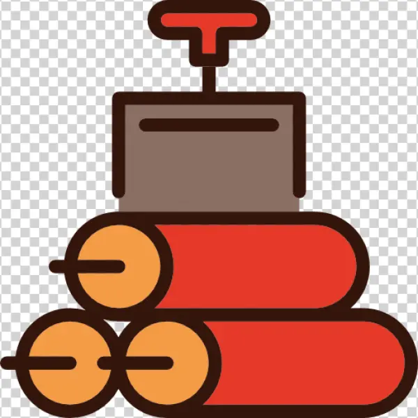 Dynamite and Detonator Icon PNG Transparent