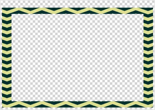 Dark Green Yellow Chevron Pattern Frame PNG