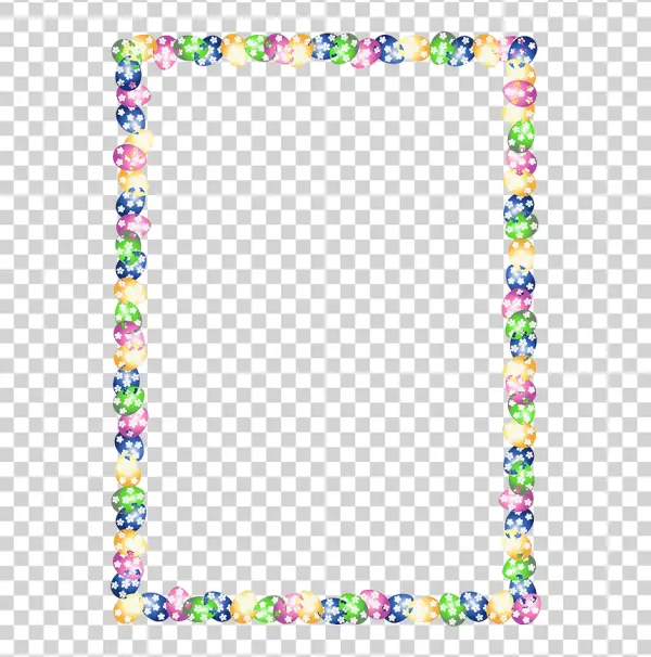 Colorful Easter Egg Border Frame PNG Transparent Background