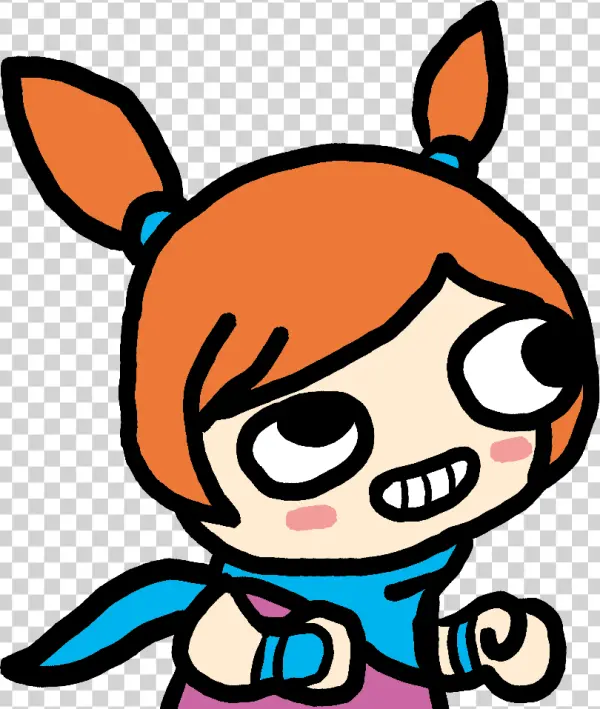 Cute Cartoon Girl with Pigtails Transparent PNG