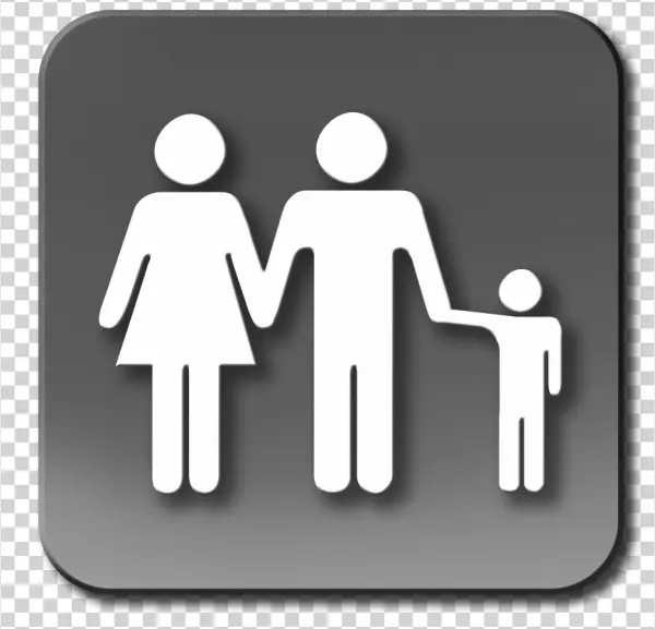 Family Icon on Gray Background Transparent PNG