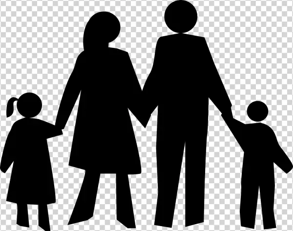 Family Holding Hands Silhouette PNG Transparent Background