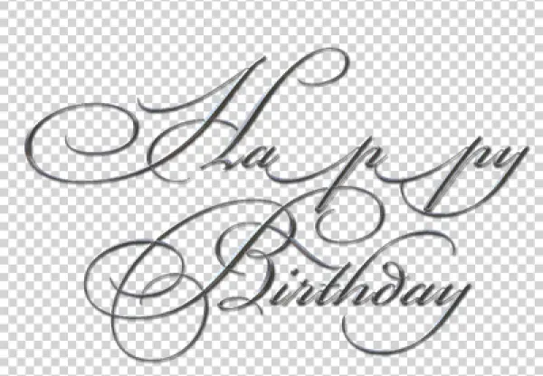 Happy Birthday Silver Text PNG Transparent Background