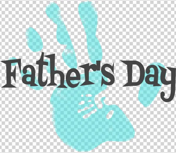 Father's Day Handprint Text PNG