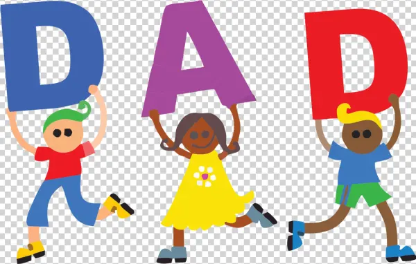 Children Holding DAD Letters Transparent PNG